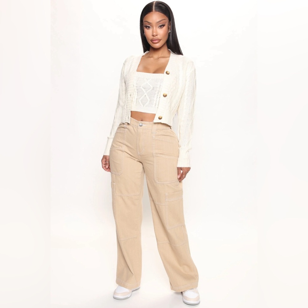 Missed You Cable Knit Sweater Set - Ivory